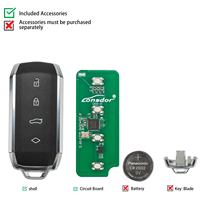 LONSDOR LK50-01 Serie NXP Llave Inteligente Universal de 4 Botones con Frecuencia Ajustable para KW100/ K518 FCV/ K518 PRO