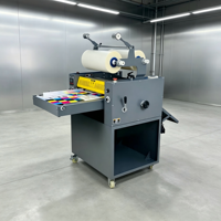Machine à plastifier thermique à rouleaux WD-FM-390B avec moteur électrique, largeur 370 mm, vitesse de plastification 0-15 m/min, emballage en bois