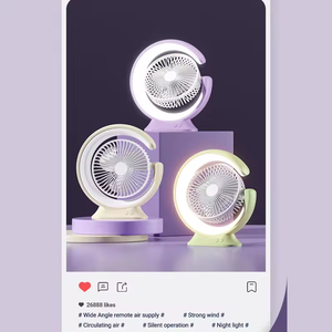 พัดลมพกพาแบบพับได้ 2 in 1 รูปทรงพระจันทร์ ดีไซน์ใหม่ ขายส่ง ราคาถูก ใช้ในออฟฟิศได้ ปรับระดับความสูงได้ - Product Image 5