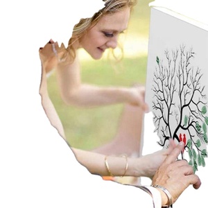 Toile personnalisée peinture d'<span class=keywords><strong>empreintes</strong></span> digitales livre d'or de <span class=keywords><strong>mariage</strong></span> cadeaux de <span class=keywords><strong>mariage</strong></span> DIY Comunion décorations de fête d'anniversaire - Product Image 3