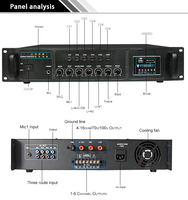 JBHKJ PA-5800USB 800W 1 Kanal Ev Tipi Alüminyum Alaşımlı Sabit Voltajlı Amplifikatör 70V/100V/120V/4ohm