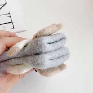 Guantes de Medio Dedo con Diseño de Oso de Dibujos Animados para Niños, Guantes de Invierno para Proteger del Frío, Gruesos y Cálidos, para Escribir, Cinco Dedos - Product Image 4