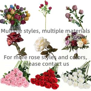 بيع بالجملة زهور الزفاف الحريرية الوردة التي تعمل باللمس الحقيقي وردة اصطناعية للزفاف ديكور غرفة المعيشة للممر - Product Image 5