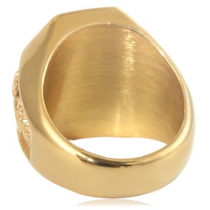Yunnique – bague ovale en or pour hommes, avec pierre ovale, sertie de pavé, motif animal Dragon, style géométrique, bijoux à la mode, cadeau - Product Image 3