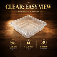 Boîte transparente en PET en gros, conteneur alimentaire jetable, emballage en plastique à clapet pour desserts