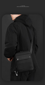 Nouveau Sac Messager Homme Imperméable en Nylon avec Fermeture Éclair, Style Décontracté et Professionnel, pour Extérieur, Sac de Téléphone et Monnaie Durable Multi-Poches - Product Image 6