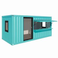 Conteneur Modulaire Préfabriqué Mobile 20 pieds Personnalisé pour Magasin, Café, Hôtel, Maison, Bar, en Panneaux Sandwich d'Acier Respirants et Plats