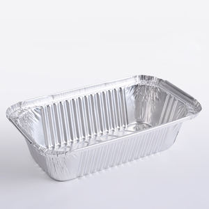 SXR2317-1100ml 핫 세일 일회용 직사각형 실버 알루미늄 호일 용기 테이크 아웃 또는 베이킹 종이 뚜껑 장착 - Product Image 1