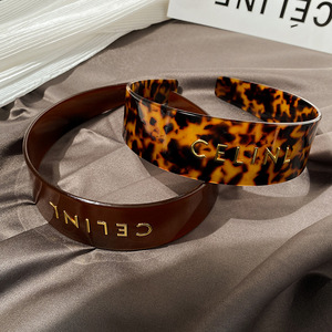 Diadema de Lujo de Marca Retro de Acetato con Diseño de Caparazón de Tortuga, Novedosa y de Alta Gama, Diadema Ancha de Moda Versátil para Mujer - Product Image 3