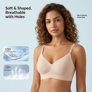 <span class=keywords><strong>Reggiseno</strong></span> Push-Up Senza Ferretto Traspirante in Maglia Antibatterica per Donna, Tinta Unita, Estivo, in Nylon, Solleva e Riduce il Seno Grande - Product Image 1