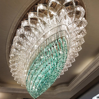 Lustre moderne de luxe en cristal, lampe de plafond, design LED personnalisé, température de couleur réglable 2700-6000K, garantie 5 ans, salles de banquet