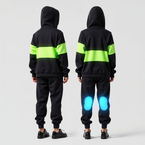 Conjunto de sudadera con capucha y pantalones de chándal con logotipo bordado personalizado para hombre (2 uds) - Product Image 2