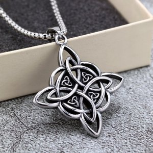 Stainless Steel <b>Celtic</b> Knot Pendant Geometric Design For Men And Women <b>Necklace</b> Gift Jewelry - Product Image 1