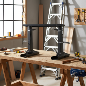 Support de nivellement pour échelle pliante, stabilisateur de surface, 23,4 L x 11,4-18 po H, design industriel en métal en forme de T, usage domestique - Product Image 2