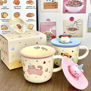 Dragon Nest Cute Puppy Mug 301-400ml avec couvercle, tasse en céramique réutilisable, cadeau d'anniversaire pour usage au bureau - Product Image 2