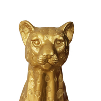 Statues d'animaux en or et en argent Décoration d'hôtel et de maison Tigre en résine Artisanat Sculpture de léopard