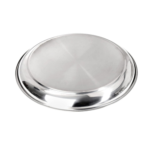 Plateau de service rond en <span class=keywords><strong>acier</strong></span> inoxydable 410, prix plus bas, 35 cm, 40 cm, 45 cm, 50 cm, 60 cm, 70 cm, 80 cm, pour servir les aliments, assiettes rondes pour le dîner - Product Image 3