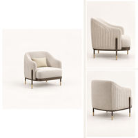 Fauteuil d'appoint moderne rembourré avec dossier incurvé pour salon ou coin lecture