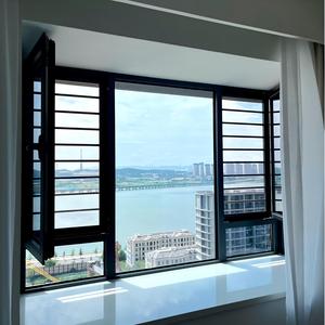 Finestre a battente in alluminio resistenti agli uragani con zanzariera e barra di sicurezza <span class=keywords><strong>per</strong></span> bambini <span class=keywords><strong>per</strong></span> progetti di appartamenti - Product Image 3
