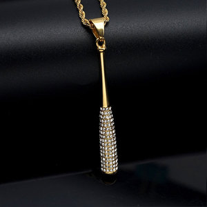 Collar de Béisbol con Diamantes, Joyería Fina, Colgante de Moda Chapado en Oro PVD de 14K y 18K, Acero Inoxidable 316L, Estilo Hiphop, Personalizado, para Hombres y Mujeres - Product Image 3