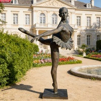 YOUFINE Fournisseur direct d'usine Sculpture de ballerine dorée en bronze Décoration de jardin extérieur Patio Danseuse élégante Art