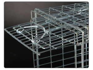 Vente en gros de piège pliable en métal massif pour chats et lapins Cage de sauvetage pour animaux vivants et antiparasitaire 61x18x21cm en stock - Product Image 3
