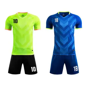 Groothandel Volledige Set Voetbal Uniform Groen Voetbal Jersey Lege Voetbal Uniform