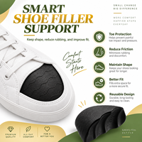 Coussinets de remplissage réutilisables pour chaussures trop grandes, inserts souples en mousse à mémoire de forme pour la pointe des pieds, lavables pour baskets et chaussures décontractées