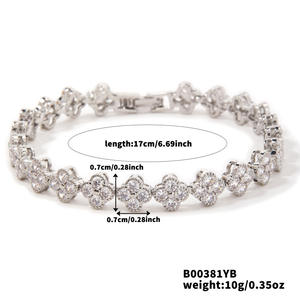 Braccialetto da Tennis arcobaleno da 17cm placcato in oro 18K placcato e rodiato da donna - Product Image 5