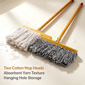 High Quality Durable Reusable Bulk Wooden Handle Large Cotton Flat <b>Mop</b> Sliding Wringing Wet <b>Dry</b> Cleaning <b>Mop</b> for Home Hotel - Product Image 5