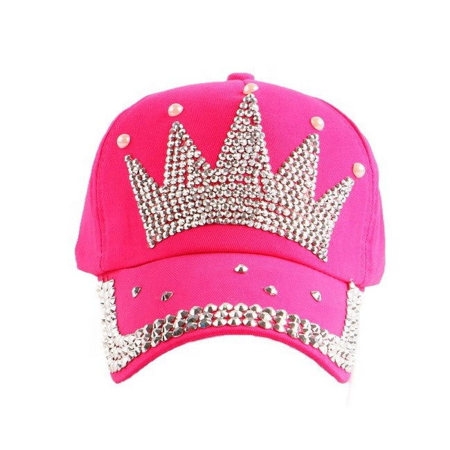 Детский красивый цветный вырослый плащ/короной из страз на бейсбольную кепку диаманта Bling кепки Swag для девочек можно носить задом наперед Сезон: Весна-Лето Защита от Солнца спортивные шапки