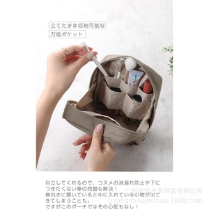 Bolsa de maquillaje cuadrada portátil con cremallera, impermeable, de poliéster, para viajes y almacenamiento en el hogar. - Product Image 5