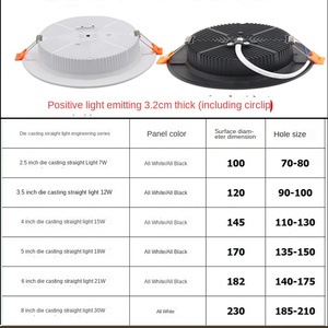 Lámpara de Foco Empotrable Redonda o Cuadrada para Iluminación Interior, Downlight SMD Ajustable de 3W, 5W, 7W, Luz de Techo LED - Product Image 2