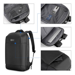 Kingsons Business <b>Backpack</b> 20-35L Large Capacity Laptop Compartment For Men Commuting Travel Solid Color <b>Black</b> - Product Image 4