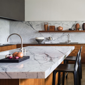 Bán buôn calacatta đá cẩm thạch trắng bàn ăn gạch cho nhà bếp đảo bàn đầu - Product Image 1