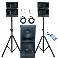 Sistema de Altavoces PA Profesional de 2000W de Alta Potencia, Subwoofer Activo Dual de 12 Pulgadas, 2 Satélites, Conjuntos de Karaoke con Bluetooth, Mini Portátil con Corriente Alterna