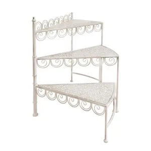 Classica 3 Strati Planter Stand Vaso di Fiori <span class=keywords><strong>In</strong></span> <span class=keywords><strong>Ferro</strong></span> <span class=keywords><strong>Battuto</strong></span> Stand Forniture Da Giardino - Product Image 1