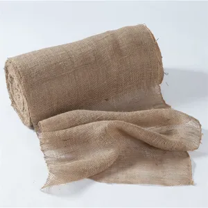 Textile for Garland Home Decorations 30*30 Eco Friendly Burlap Nature Jute Fabric Upholstery Fabric Jacquard Warp Knit Fabric