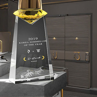 Cadeau de promotion de trophée de cristal clair laser 3D personnalisé haute transparence gravée logo
