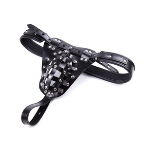 Remaches decorativos bloqueables para hombres, Tanga Sexy <span class=keywords><strong>de</strong></span> cuero PU <span class=keywords><strong>de</strong></span> <span class=keywords><strong>castidad</strong></span>, ropa interior masculina, pantalones con jaula para pene, cinturón <span class=keywords><strong>de</strong></span> <span class=keywords><strong>castidad</strong></span> sexual - Product Image 6