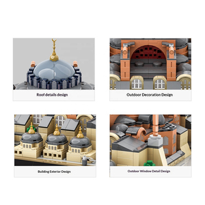 Blocchi da Costruzione della Cattedrale di Sofya di Istanbul, Turchia, Architettura Mondiale, Scena Urbana, Giocattolo in Plastica ABS, Piccole Particelle, Regalo, 1436 Pezzi - Product Image 3