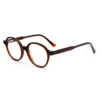 Monture de lunettes classique vintage ronde en acétate de qualité supérieure, unisexe, avec logo personnalisé, vente en gros