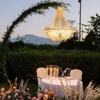 Grand Lustre en Cristal pour Patio Lampe d'Extérieur Goutte de Pluie Spirale Lustre à Chaîne en Cristal Suspendus Lustres en Cristal