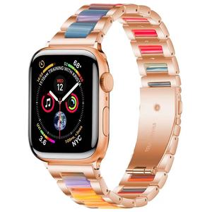 Bracelet en résine à trois perles pour Apple Watch Bracelet en acier inoxydable pour <span class=keywords><strong>Iwacth</strong></span> 45MM 49MM 38MM 41MM - Product Image 2