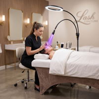 Lámpara UV Profesional Blanca y Negra para Extensiones de Pestañas, Lámpara LED UV para Salón de Belleza