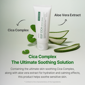 Crème réparatrice AVCA Cica EGF 100ml, hydratant anti-rides pour peaux sensibles, à la Centella et à l'Aloe, sans parfum, absorption rapide, coréenne - Product Image 5