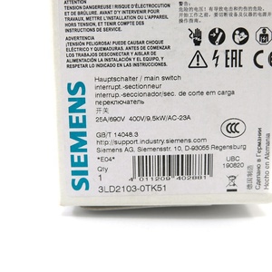 Interruptor Aislador Rotatorio 3LD2103-0TK51, Interruptor de Desconexión Principal Industrial para Aislamiento de Energía en Gabinetes de Control 3LD2103-0TK51 - Product Image 6