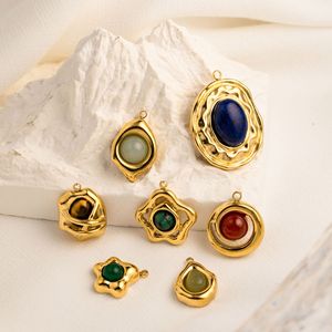 Ánh Sáng Mặt Trời 18K Mạ Vàng Thép Không Gỉ Mặt Dây Chuyền Vòng Cổ Cho Phụ Nữ Tự Nhiên Thương Hiệu Chữ Thập Số Kim Cương Trái Tim Kitô Giáo Biểu Tượng - Product Image 1