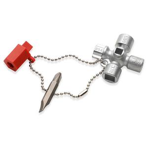 KNIPEX 00 11 02 Clé universelle pour armoires de commande et appareillage électrique pour tous les systèmes de verrouillage courants 44 mm - Product Image 1