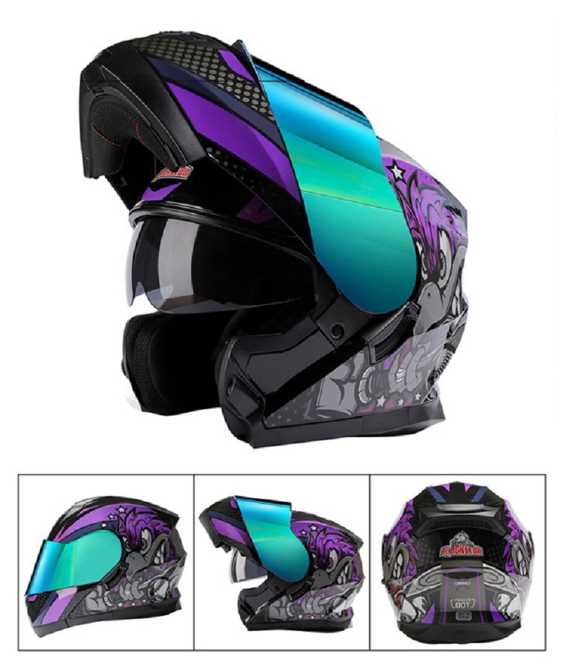 Casco Moto Modulare Integrale Integrato Bluetooth Flip Up Doppia
